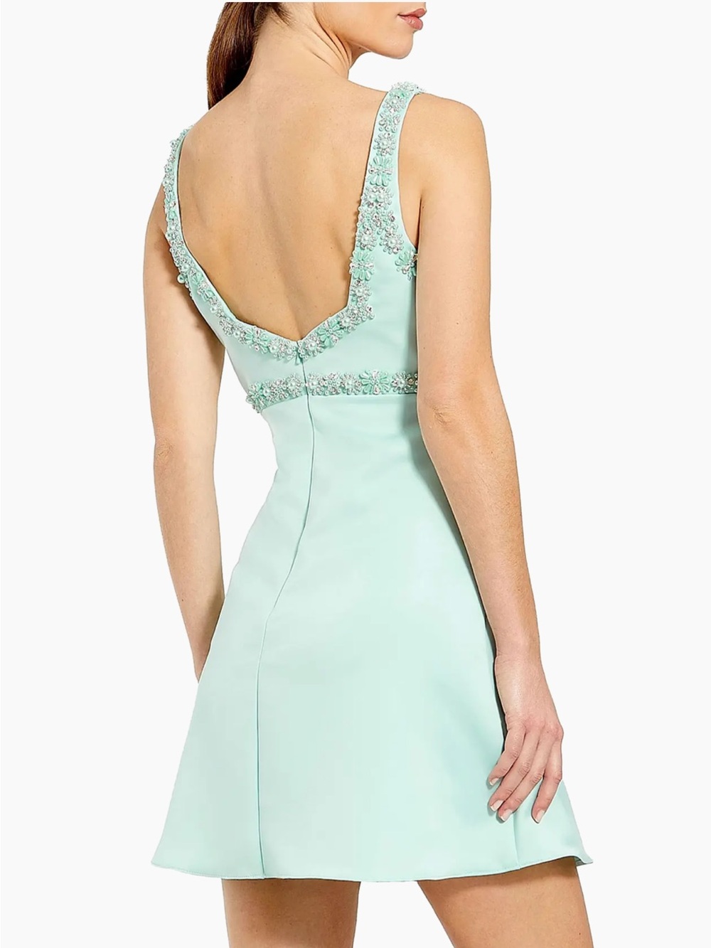 Ieena for Mac Duggal Tiffany Blue beaded embellished dress - Picture 3 of 4